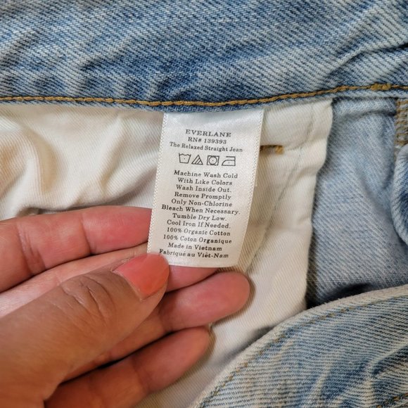 Everlane The Relaxed Straight Fit Organic Cotton Jeans -Size 30R - Picture 12 of 16